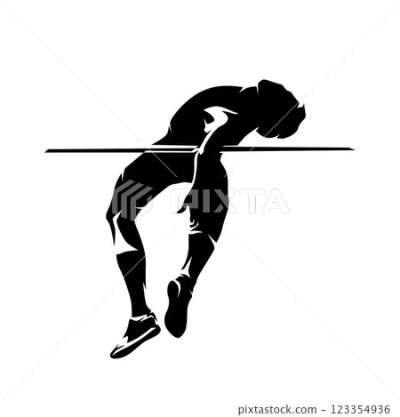 High jump athletics, isolated vector silhouette, clipart, high jumper logo High jump athletics, isolated vector silhouette, clipart, high jumper logo 123354936