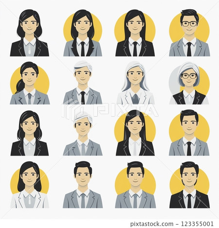 Illustration of male and female businessmen of various races Illustration of male and female businessmen of various races 123355001