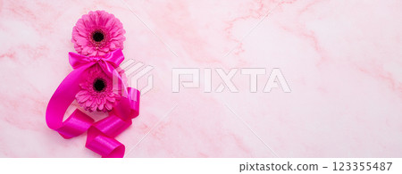 Eight March. Woman's day. Pink Floral Elegance 123355487