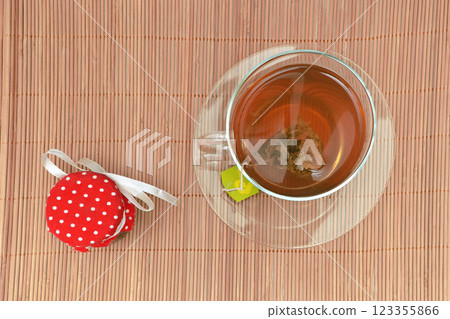 Green tea cup 123355866