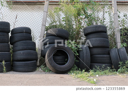 Old car tyres Old car tyres 123355869