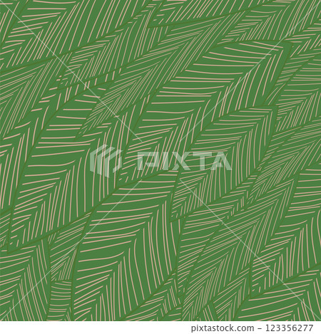 Vector Seamless Tropical leaves wallpaper, luxury nature leaves, golden banana leaf line design, hand drawn outline design for fabric, print, cover, banner and invitation 123356277