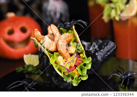 Shrimp Tacos for Halloween Shrimp Tacos for Halloween 123356344