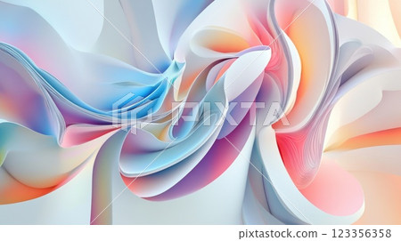 Pastel-colored paper swirls create a visually stunning abstract composition 123356358
