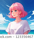 A girl with pink hair 123356467