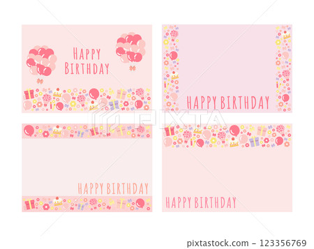 Birthday party frame illustration set Birthday party frame illustration set 123356769