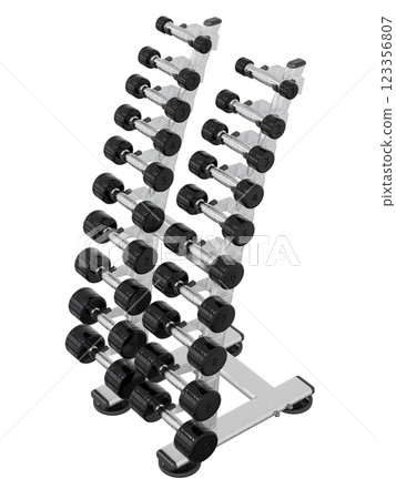 Gym Dumbbell rack, a stand for weightlifting gym equipment 123356807