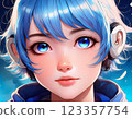 Anime image young girl in blue 123357754
