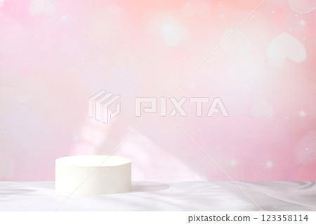 Abstract elegant premium background with empty podium and window shadows, empty showcase for display or presentation of cosmetic products, card with space for text, selective focus Abstract elegant premium background with empty podium and window shadows, empty showcase for display or presentation of cosmetic products, card with space for text, selective focus 123358114