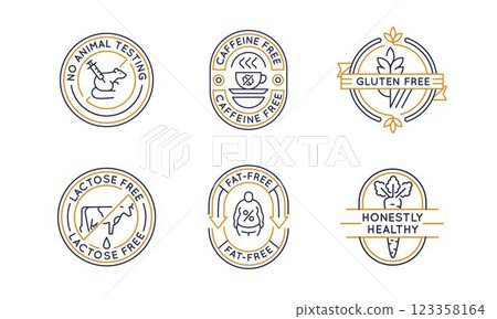 Set of 6 Product Logo Icons 123358164