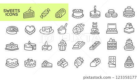 Sweet Icons Set 123358177