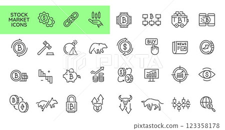 Stock Market Icon Set 123358178