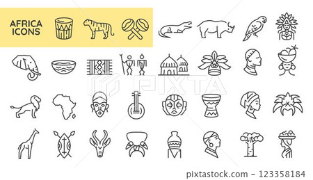Africa Icons Set 123358184