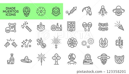 Dia de Muertos Icons Set Dia de Muertos Icons Set 123358201