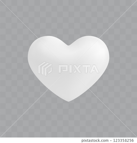 White 3D realistic balloon heart. Patricks day luxury festive decor. 123358256