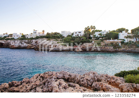 horizon on a beautiful seascape from a rocky shore horizon on a beautiful seascape from a rocky shore 123358274