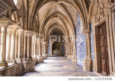interior with blue drawings in the church Igreja do Carmo in portugal interior with blue drawings in the church Igreja do Carmo in portugal 123359386