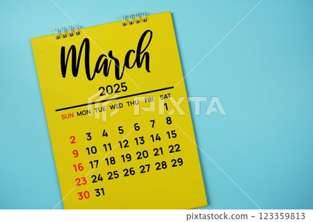 March 2025 annual monthly desk calendar for planning and management 123359813