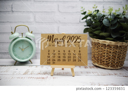 March 2025 annual monthly desk calendar for planning and management 123359831