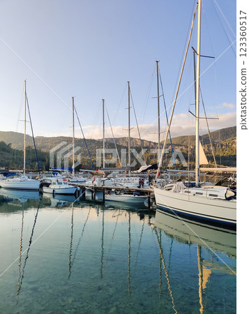 beautiful ships and boats are moored near the shore beautiful ships and boats are moored near the shore 123360517