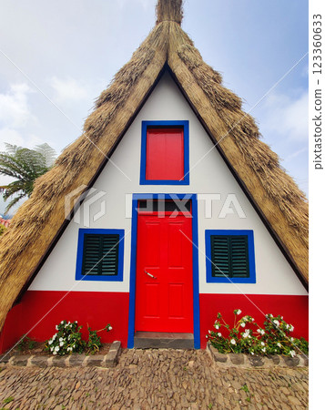 Traditional house in the village of Santana, Madeira Island, Portugal Traditional house in the village of Santana, Madeira Island, Portugal 123360633