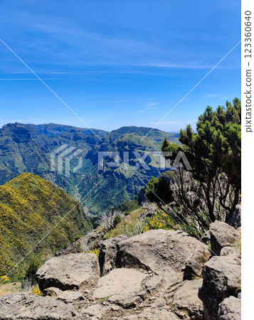 beautiful mountain landscape on the island of Madeira in Portugal beautiful mountain landscape on the island of Madeira in Portugal 123360640