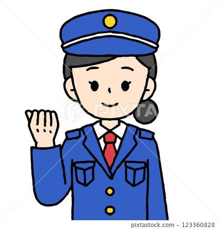 A female security guard is doing a fist pump 123360828