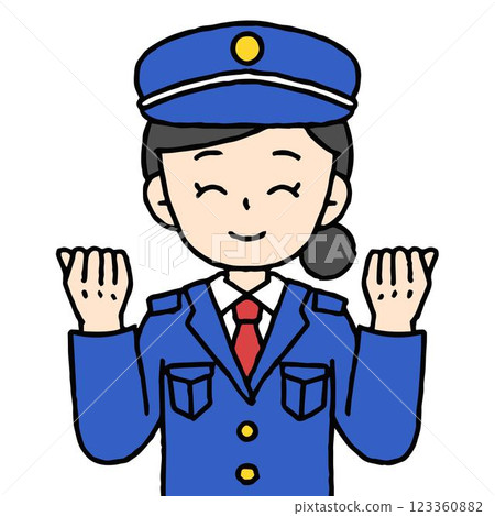 A female security guard is doing a fist pump 123360882