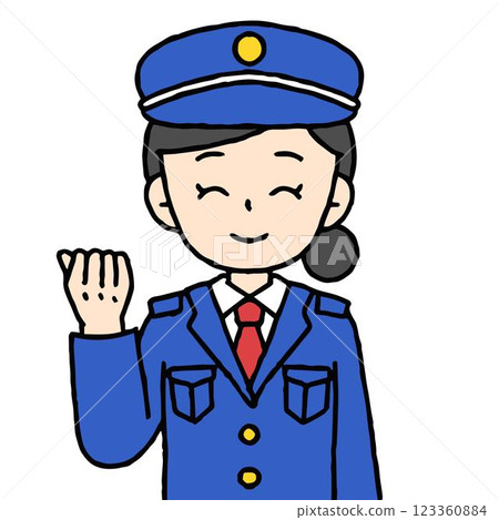A female security guard is doing a fist pump 123360884