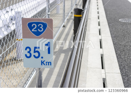 國道23號、名豐路、蒲郡繞行路線距離標誌 123360966