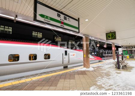 [Akita Shinkansen] Komachi train stopping at Akita Station 123361198