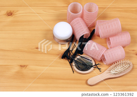 Velcro curlers hairstyle accessories Velcro curlers hairstyle accessories 123361392