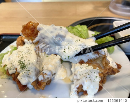 Chicken Nanban Set Meal Served with Tartar Sauce Chicken Nanban Set Meal Served with Tartar Sauce 123361440