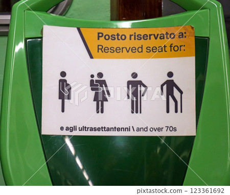 Reserved seats in public transport 123361692