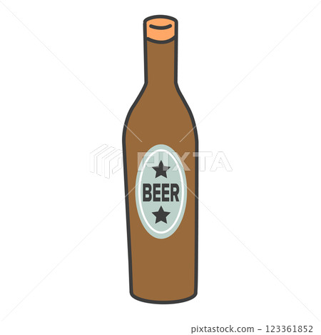 簡單的瓶啤酒圖示插圖 123361852