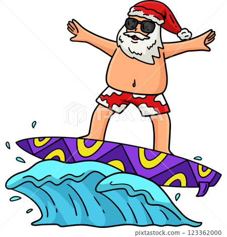 Christmas in July Santa Surfing Cartoon Clipart Christmas in July Santa Surfing Cartoon Clipart 123362000