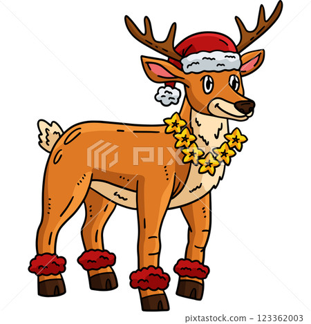 Christmas in July Reindeer with Necklace Clipart  123362003