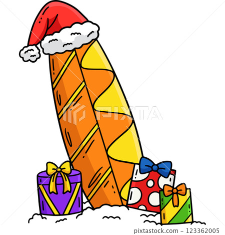Christmas in July Surfboard Hat Cartoon Clipart Christmas in July Surfboard Hat Cartoon Clipart 123362005