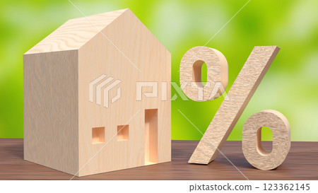 The House and percent for Property or Real estate  concept 3d Rendering 123362145