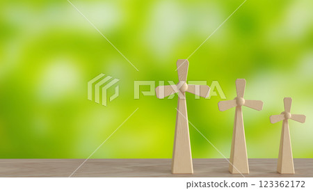 The Windmill for Eco or energy concept 3d Rendering. 123362172