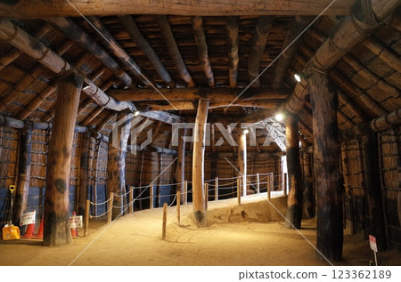 Interior view of the remains of a large pit dwelling, Sannai-Maruyama 123362189