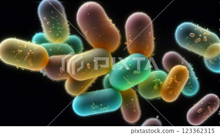Unicellular organisms or protozoa, single-celled organisms microorganisms such as archaea, bacteria or protists swim in water 123362315