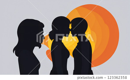 illustrative colorful artistic depiction of poly-amorous people who have multiple partners, lgbtq+ community, pride love romance friendship illustrative colorful artistic depiction of poly-amorous people who have multiple partners, lgbtq+ community, pride love romance friendship 123362358