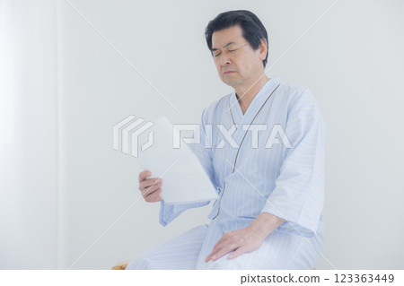 Middle-aged man shocked by his test results 123363449