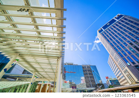 A new era for the cityscape of Yokohama, Japan...Views of the sun-soaked roofs, Yokohama Station, Yokohama Takashimaya, etc. = February 26th 123363545
