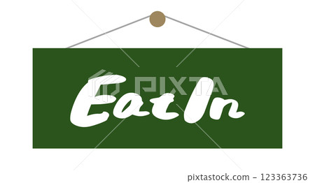 Illustration of an eat-in sign Illustration of an eat-in sign 123363736
