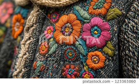 denim, embroidery, baklava 123363860