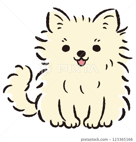 一隻坐著的狗的手繪插圖 一隻坐著的狗的手繪插圖 123365166