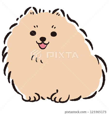 Hand drawn illustration of a sitting dog 123365173