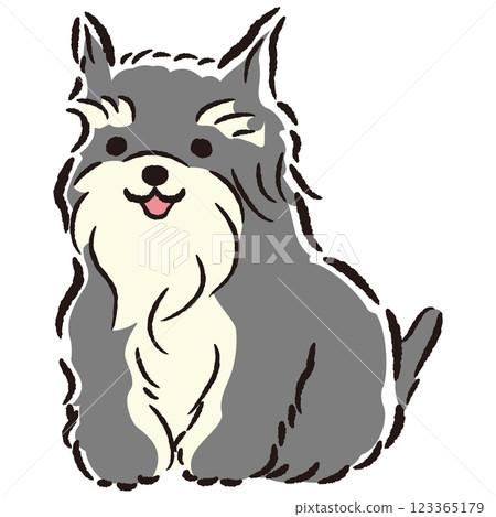 一隻坐著的狗的手繪插圖 一隻坐著的狗的手繪插圖 123365179